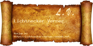 Lichtnecker Verner névjegykártya